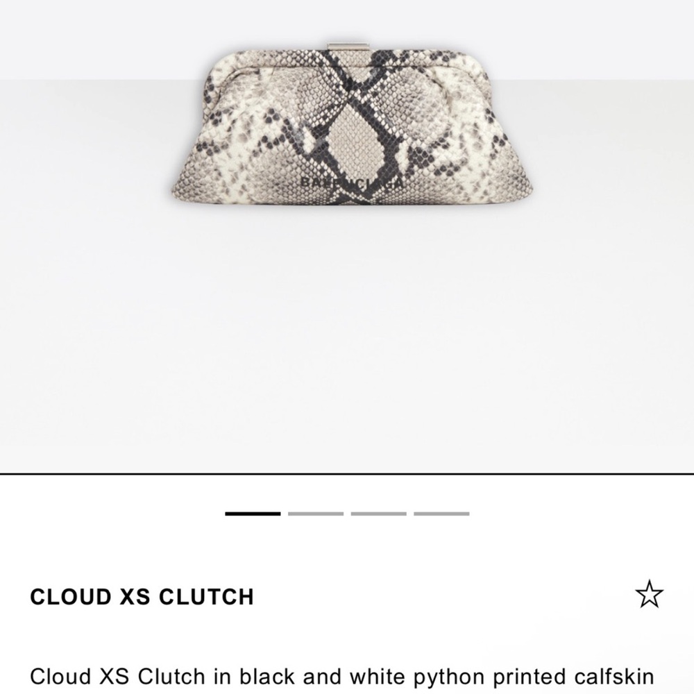 Balenciaga Cloud XS Python Embossed Clutch - Picture 7 of 7
